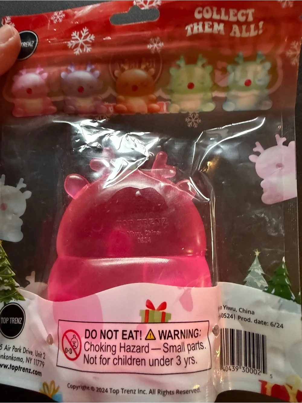 Squishy Top Trenz Super Duper Sugar Squisher Rudy Reindeer Holiday Edition Pink